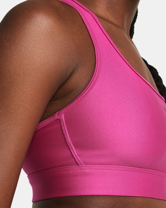 Women's HeatGear® Mid Padless Sports Bra, Pink, pdpMainDesktop image number 8